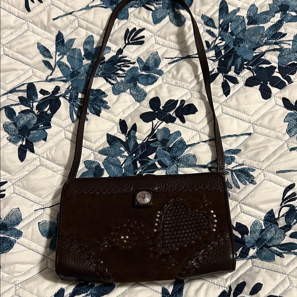 Brighton Dark Brown Clutch with Heart Detail